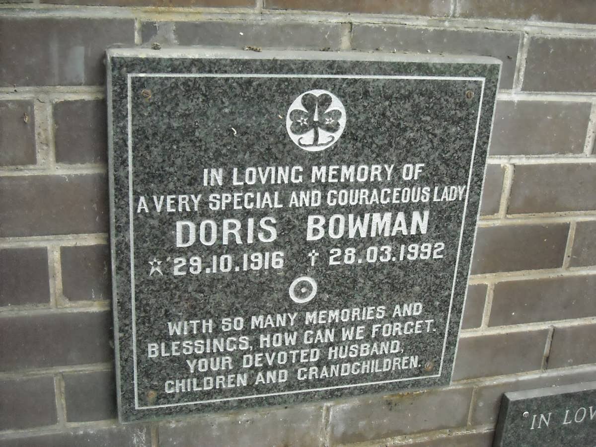 BOWMAN Doris 1916-1992