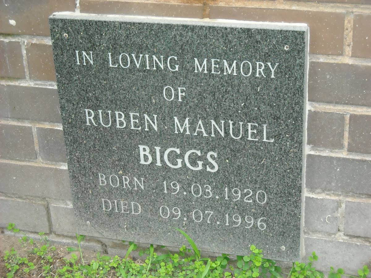 BIGGS Ruben Manuel 1920-1996