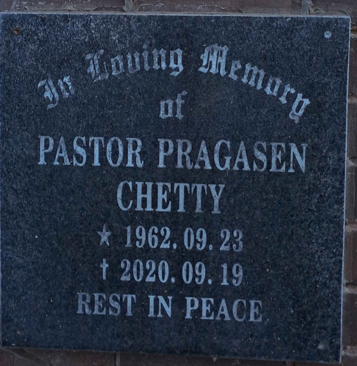 CHETTY Pragasen 1962-2020