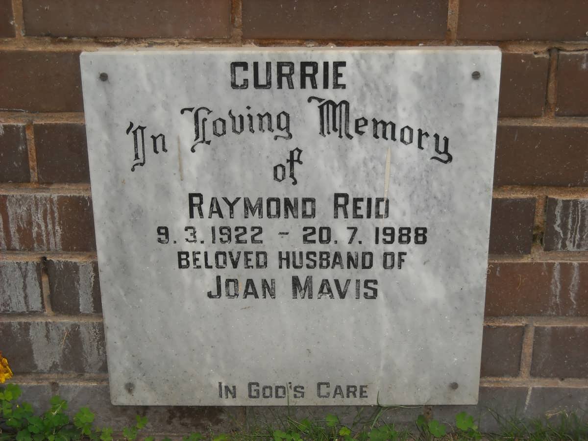 CURRIE Raymond Reid 1922-1988