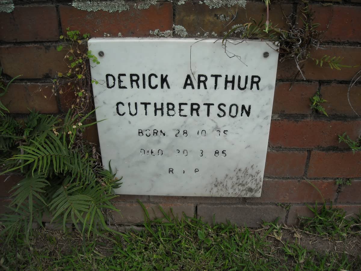 CUTHBERTSON Derick Arthur  -1985