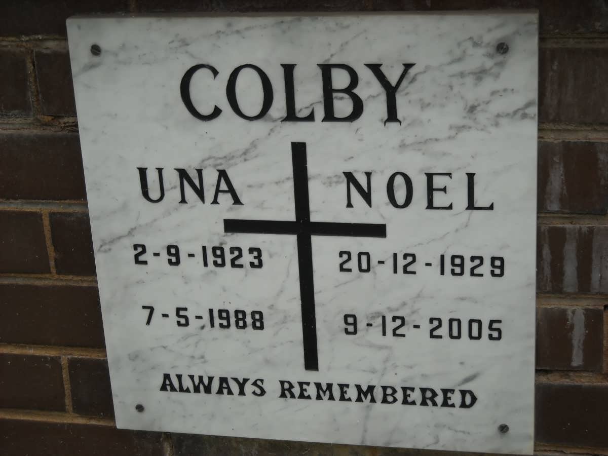 COLBY Noel 1928-2005 &amp; Una 1923-1988