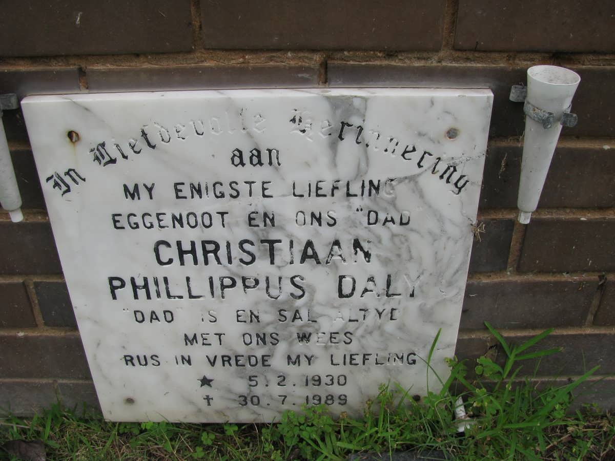 DALY Christiaan Phillippus 1930-1989