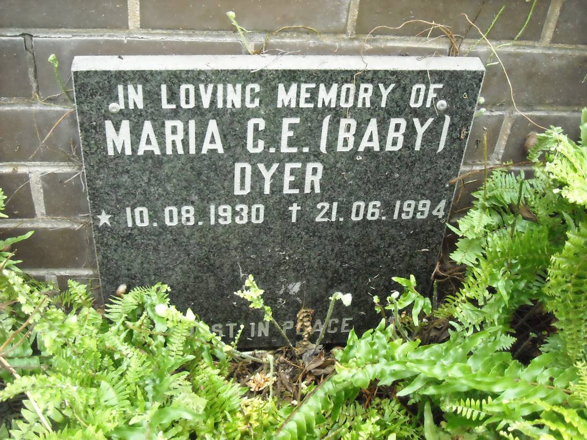 DYER Maria C.E. 1930-1994