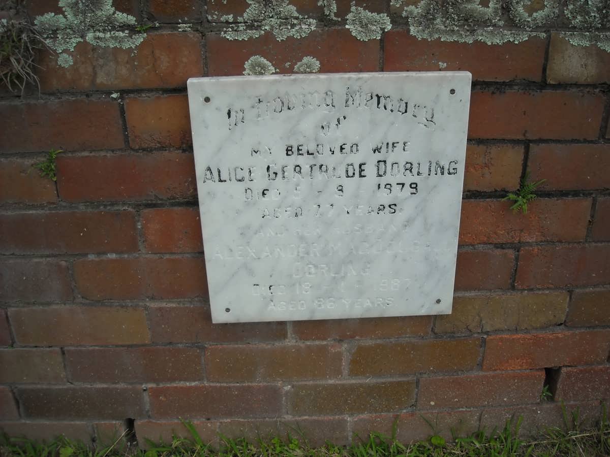 DORLING Alexander M. -1987 &amp; Alice Gertrude -1979