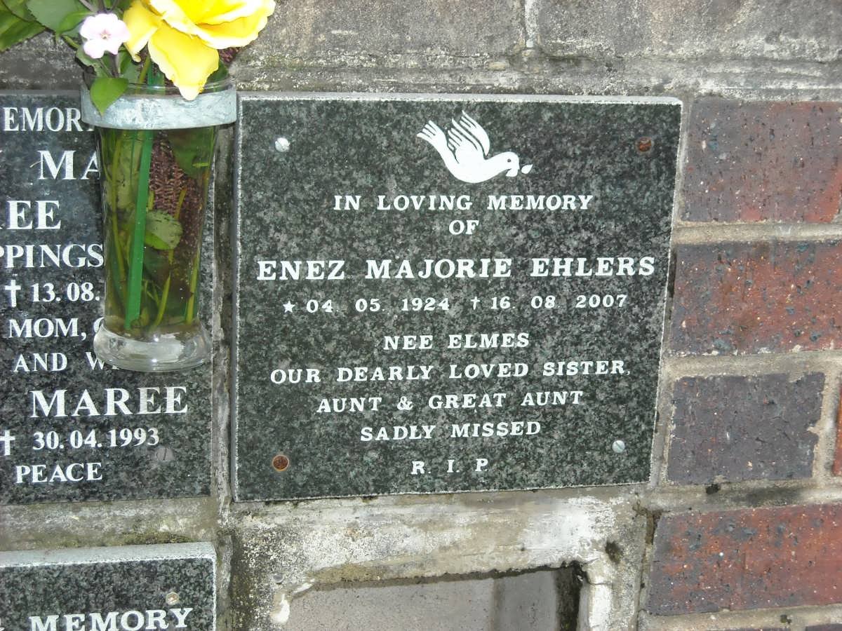 EHLERS Enez Majorie nee ELMES 1924-2007