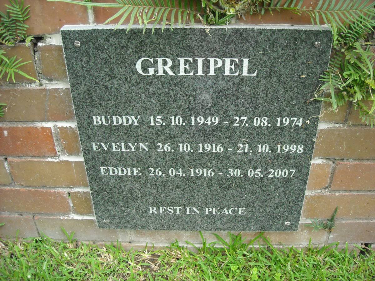 GREIPEL Buddy 1949-1974 :: GREIPEL Evelyn 1916-1998 :: GREIPEL Eddie 1916-2007