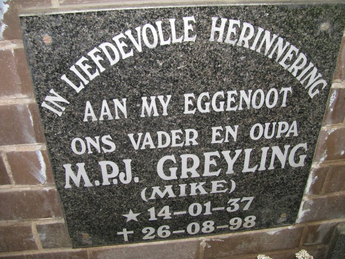 GREYLING M.P.J. 1937-1998