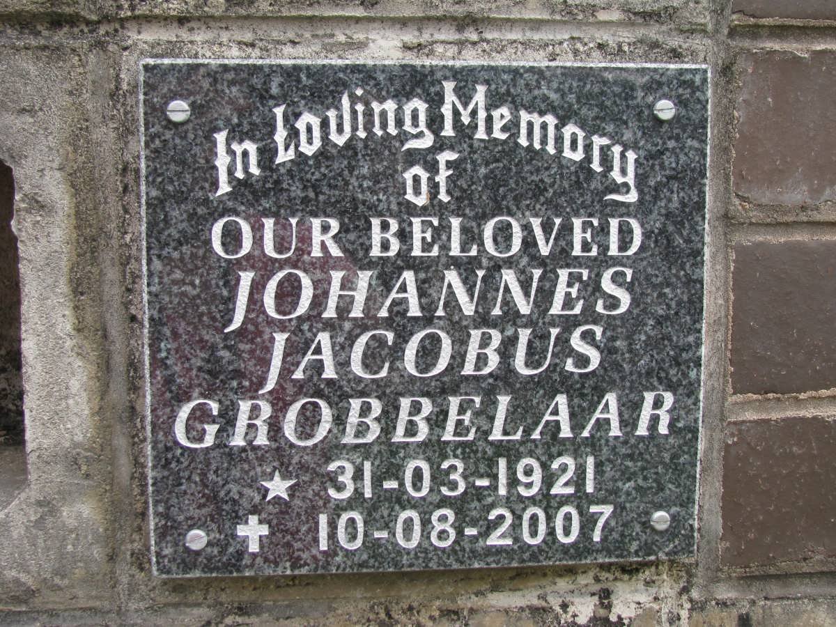GROBBELAAR Johannes Jacobus 1921-2007