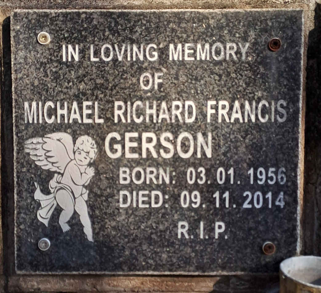 GERSON Michael Richard Francis 1956-2014