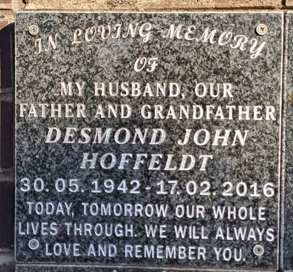 HOFFELDT Desmond John 1942-2016