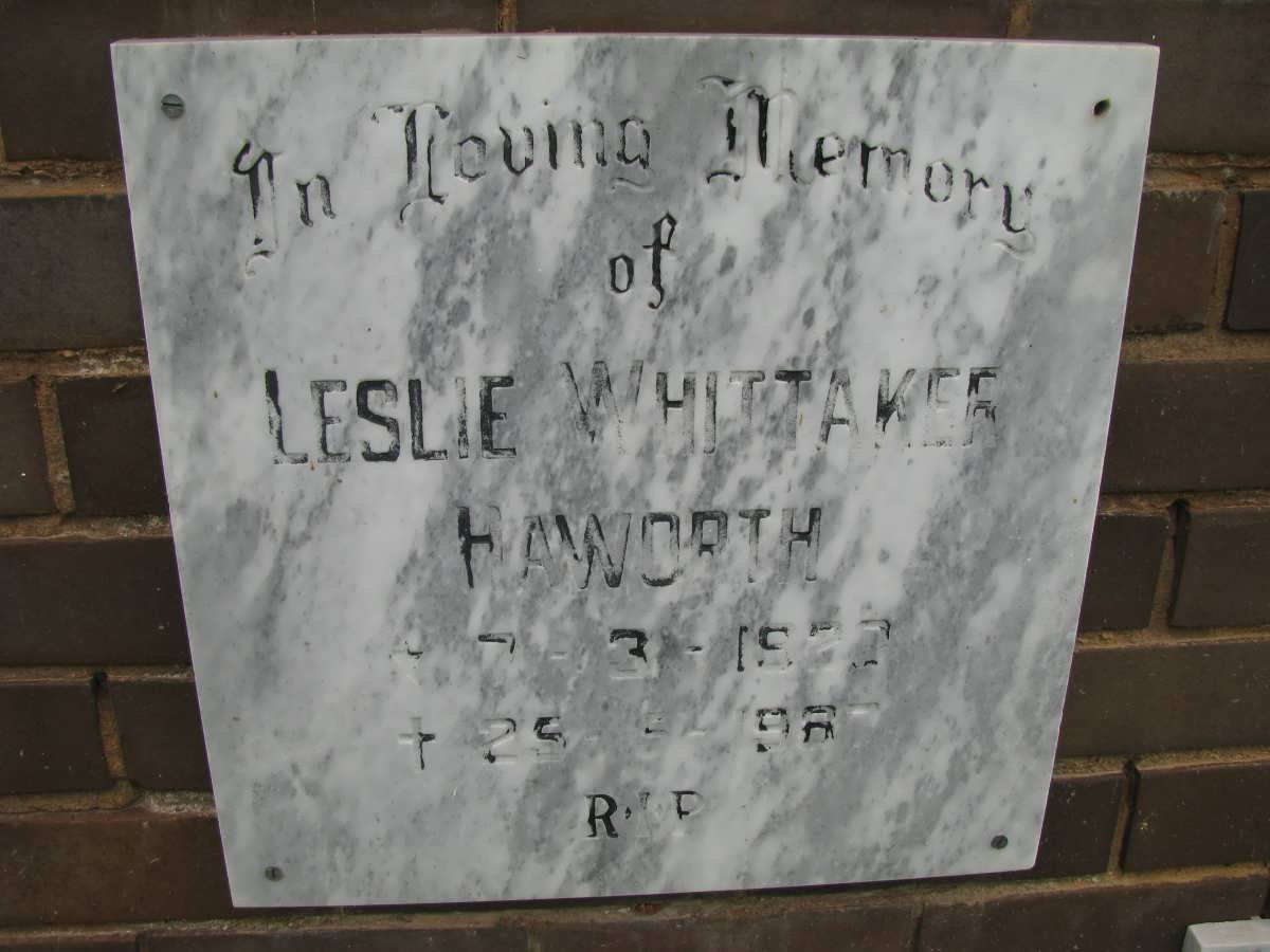 HAWORTH Leslie Whittaker 1927-1967