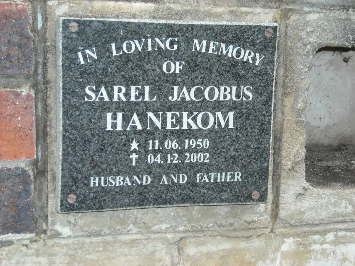 HANEKOM Sarel Jacobus 1950-2002