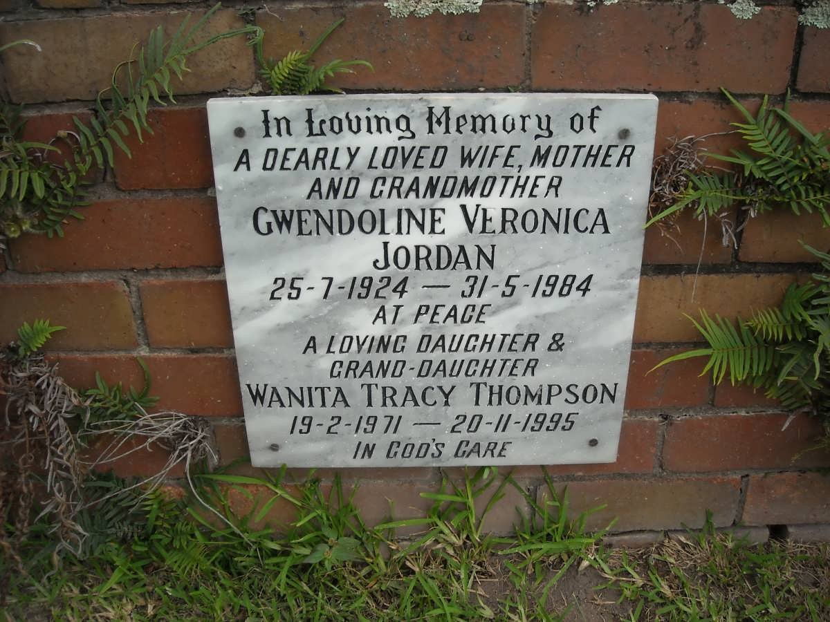JORDAN Gwendoline Veronica 1924-1984 :: THOMPSON Wanita Tracy 1971-1995