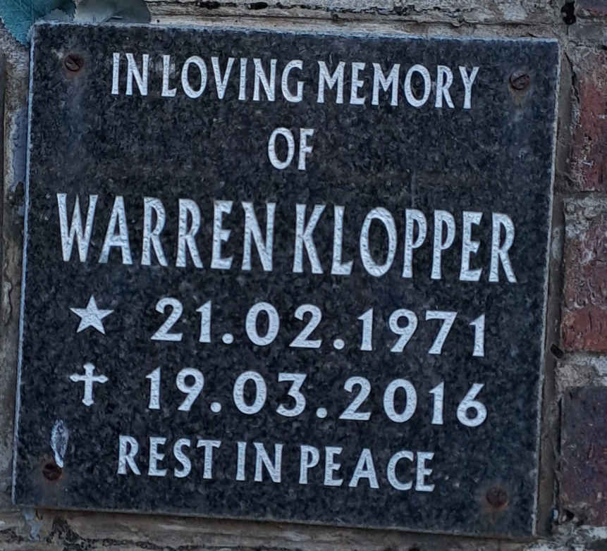 KLOPPER Warren 1971-2016