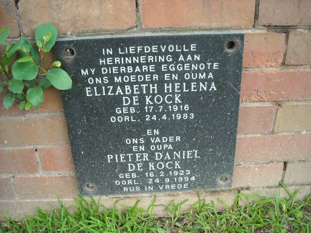 KOCK Pieter Daniel, de 1923-1994 &amp; Elizabeth Helena 1916-1983