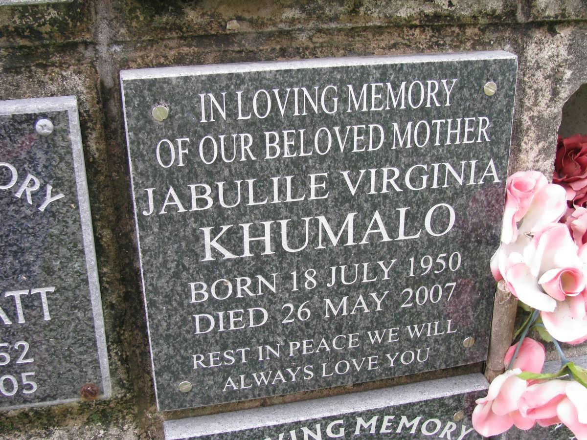 KHUMALO Jabulile Virginia 1950-2007