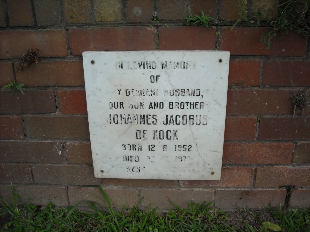 KOCK Johannes Jacobus, de 1952-197?