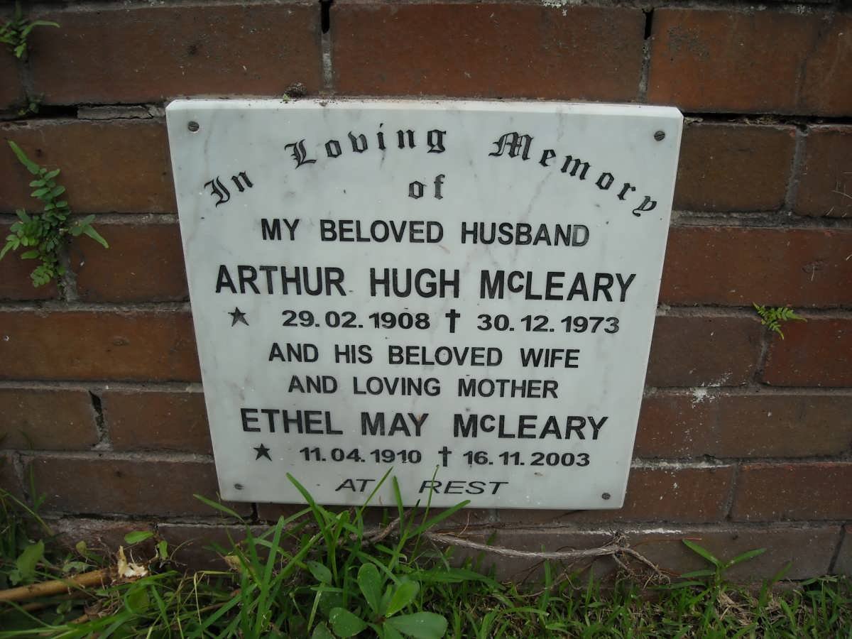 McLEARY Arthur Hugh 1908-1973 &amp; Ethel May 1910-2003