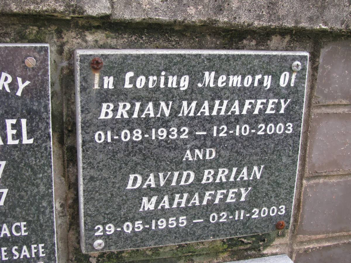 MAHAFFEY Brian 1932-2003 :: MAHAFFEY David Brian 1955-2003