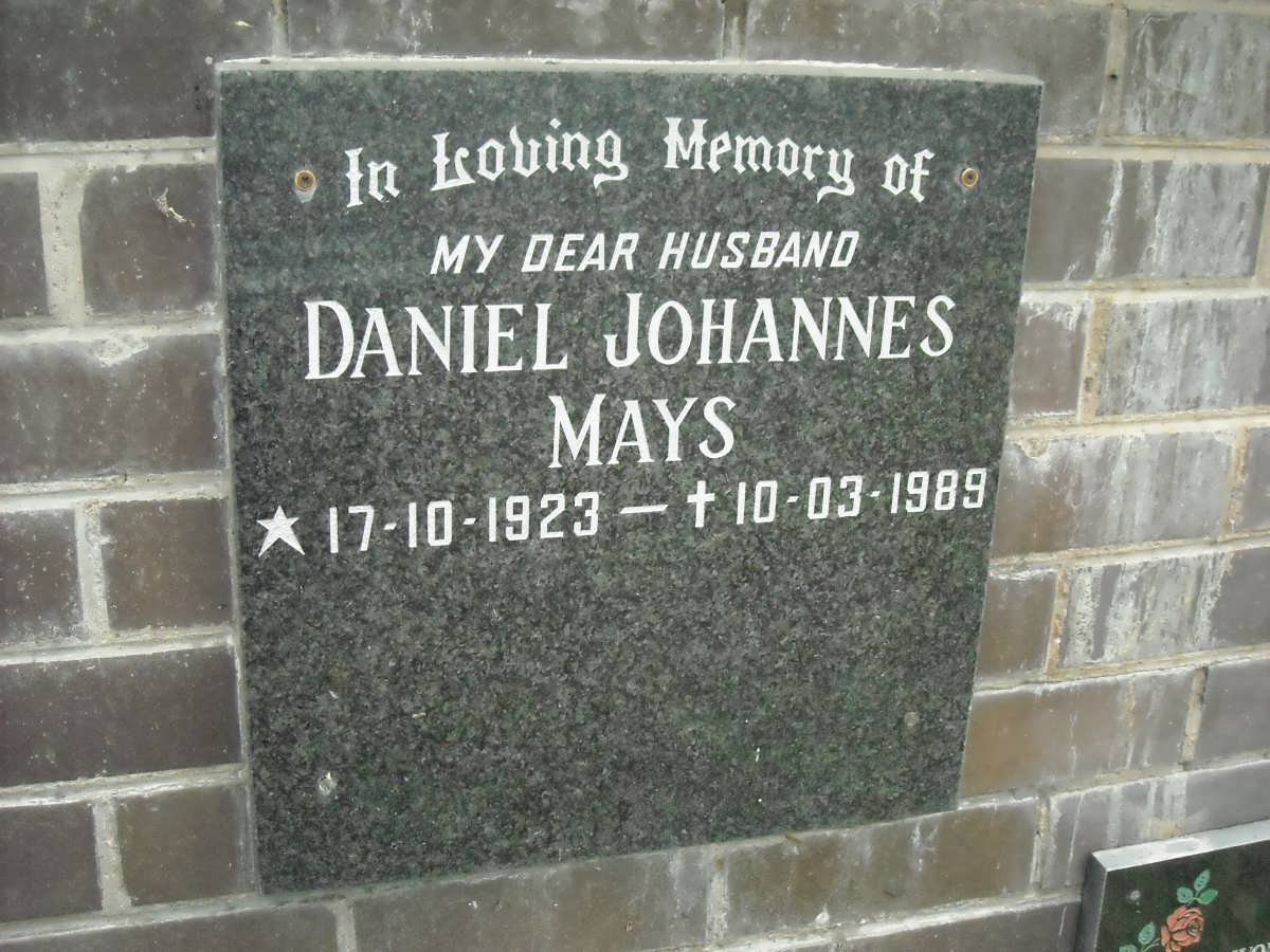 MAYS Daniel Johannes 1923-1989