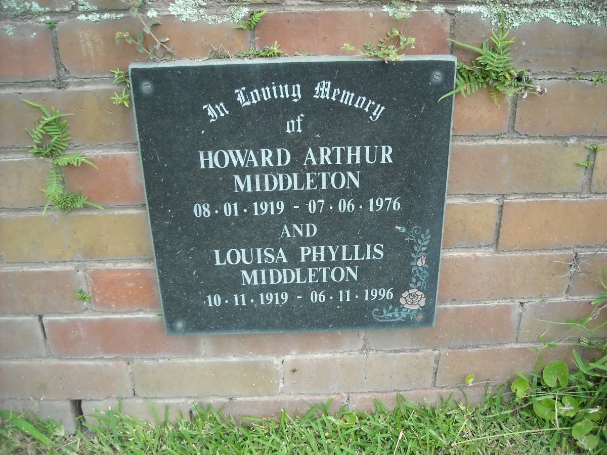 MIDDLETON Howard Arthur 1919-1976 &amp; Louisa Phyllis 1919-1996
