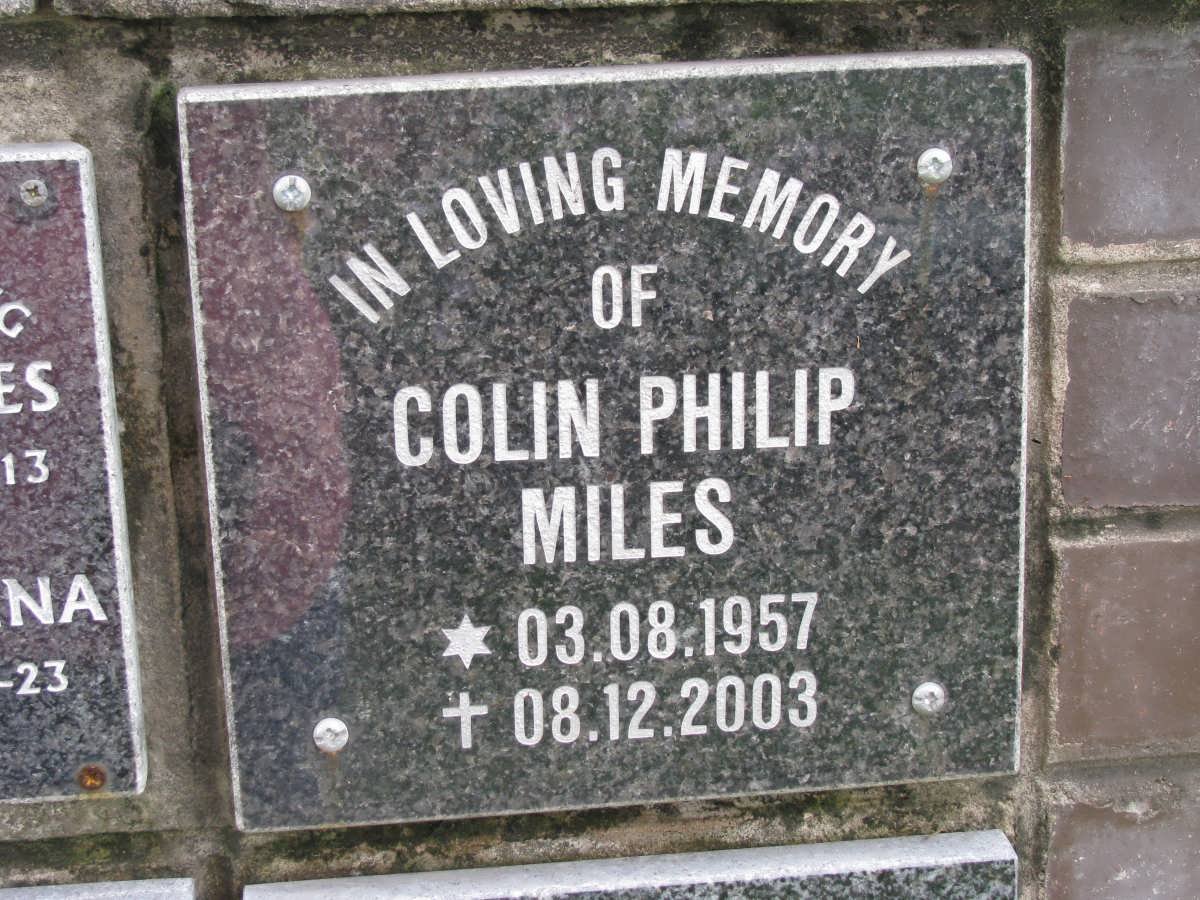 MILES Colin Philip 1957-2003