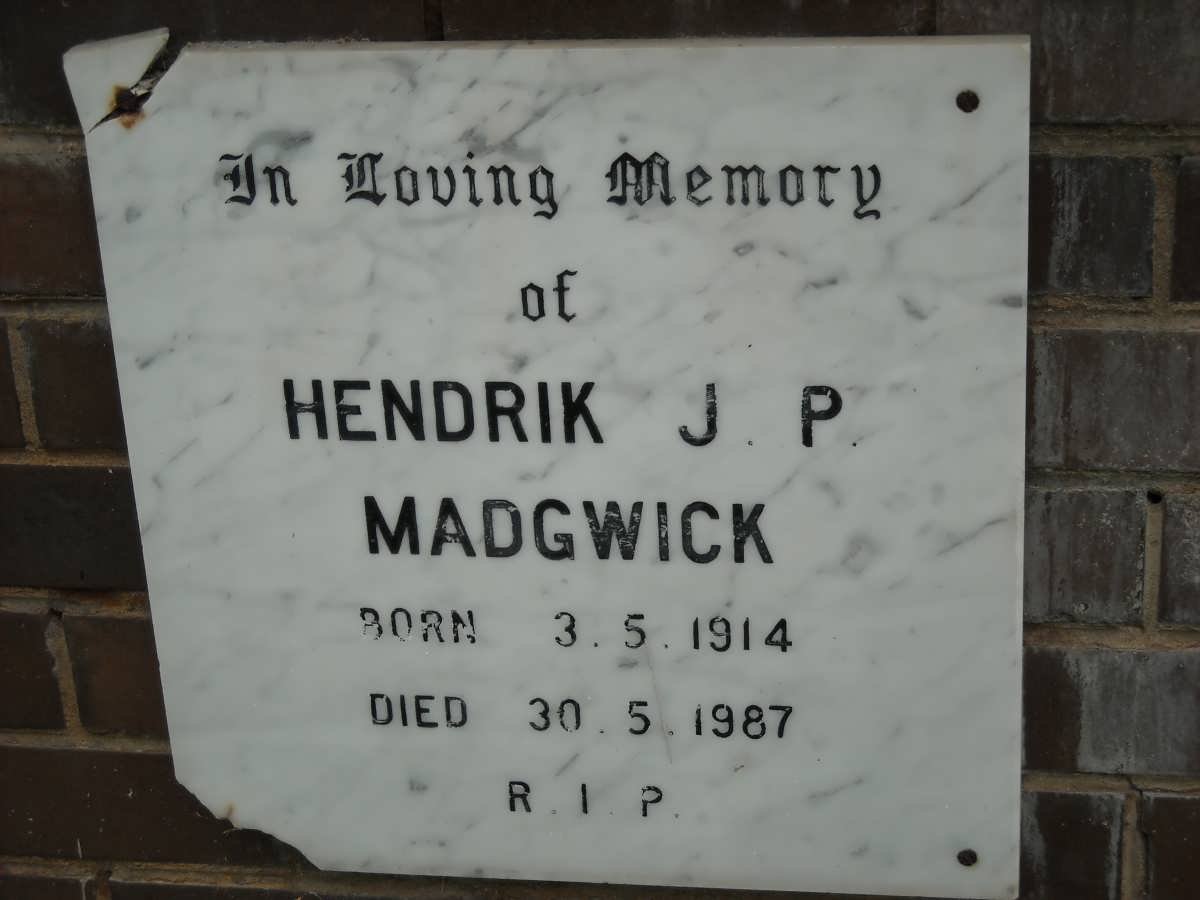 MADGWICK Hendrik J.P. 1914-1987