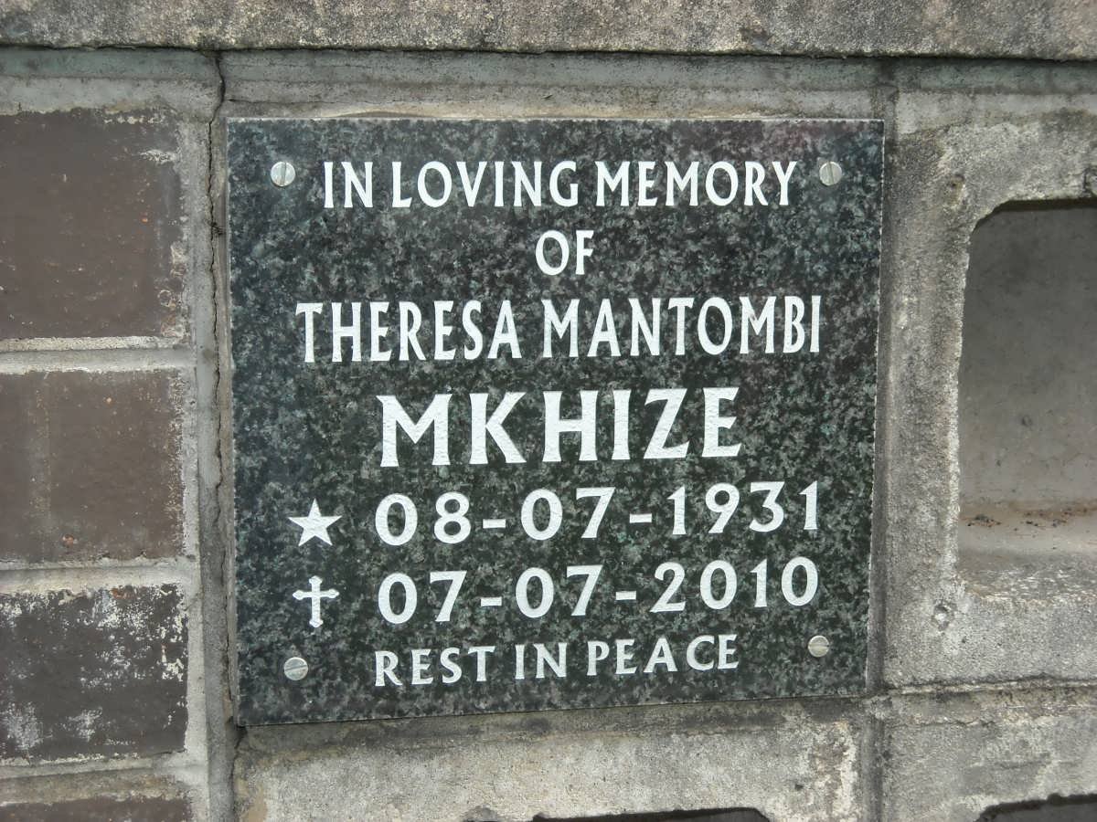 MKHIZE Theresa Mantombi 1931-2010