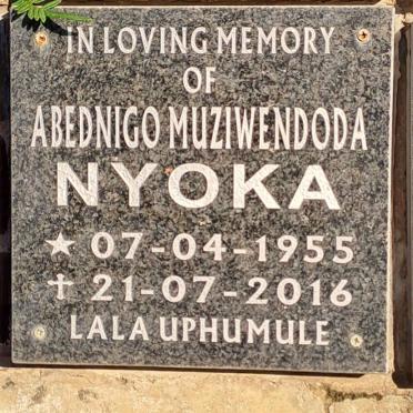 NYOKA Abednigo Muziwendoda 1955-2016