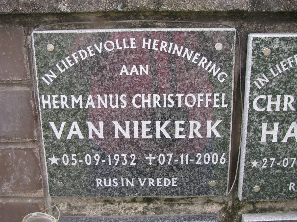 NIEKERK Hermanus Christoffel, van 1932-2006