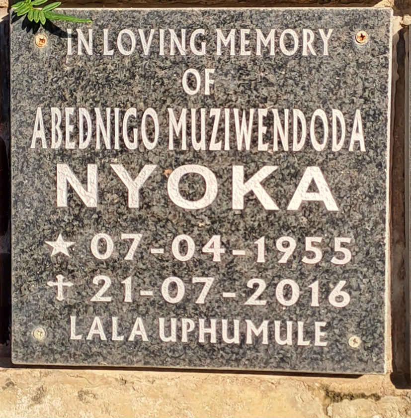 NYOKA Abednigo Muziwendoda 1955-2016