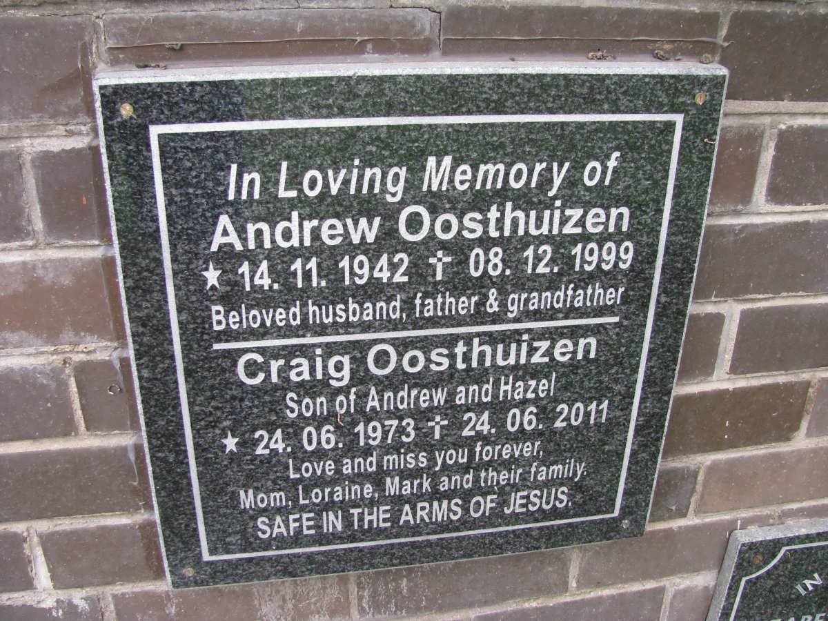 OOSTHUIZEN Andrew 1942-1999 :: OOSTHUIZEN Craig 1973-2011