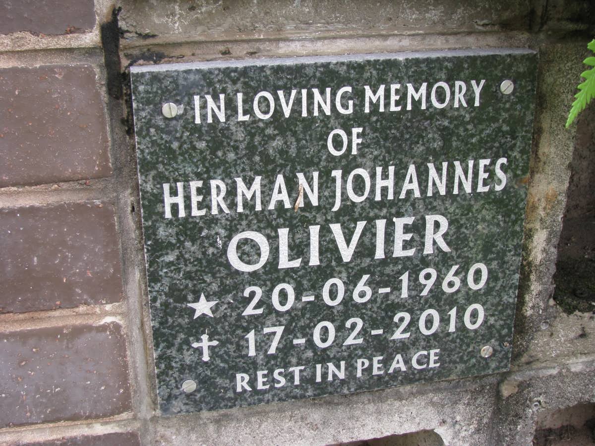 OLIVIER Herman Johannes 1960-2010