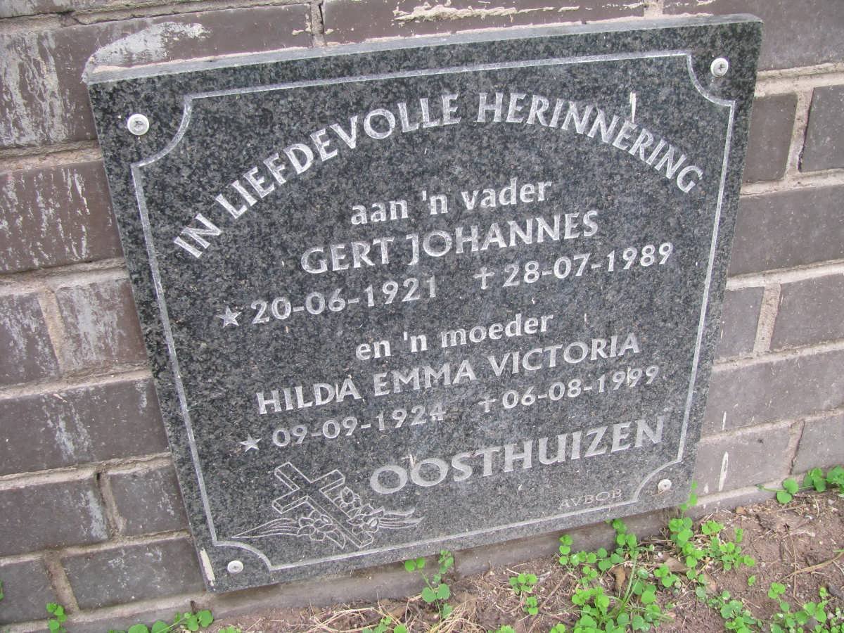 OOSTHUIZEN Gert Johannes 1921-1989 &amp; Hilda Emma Victoria 1924-1999