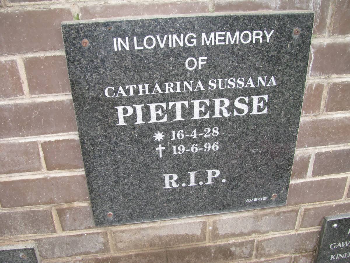 PIETERSE Catharina Sussana 1928-1996