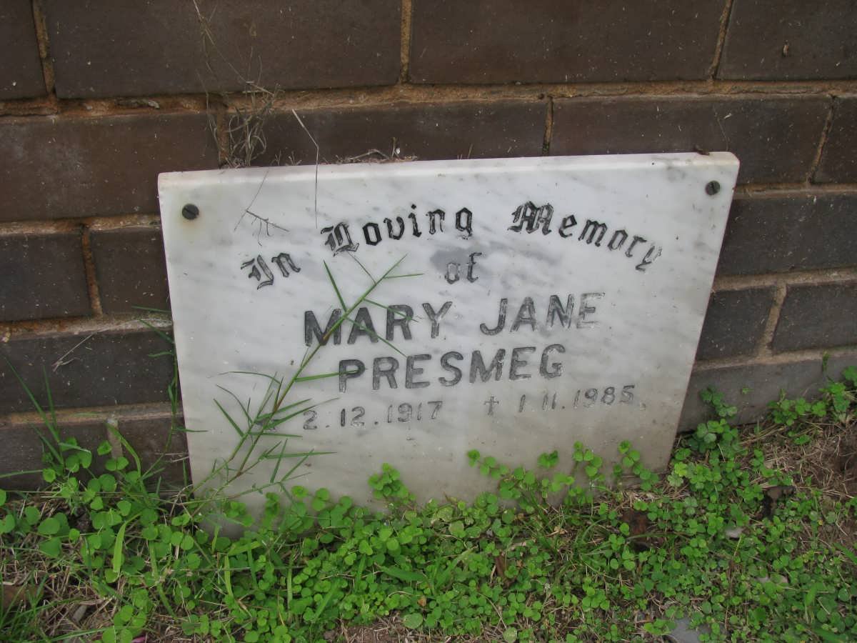 PRESMEG Mary Jane 1917-1985