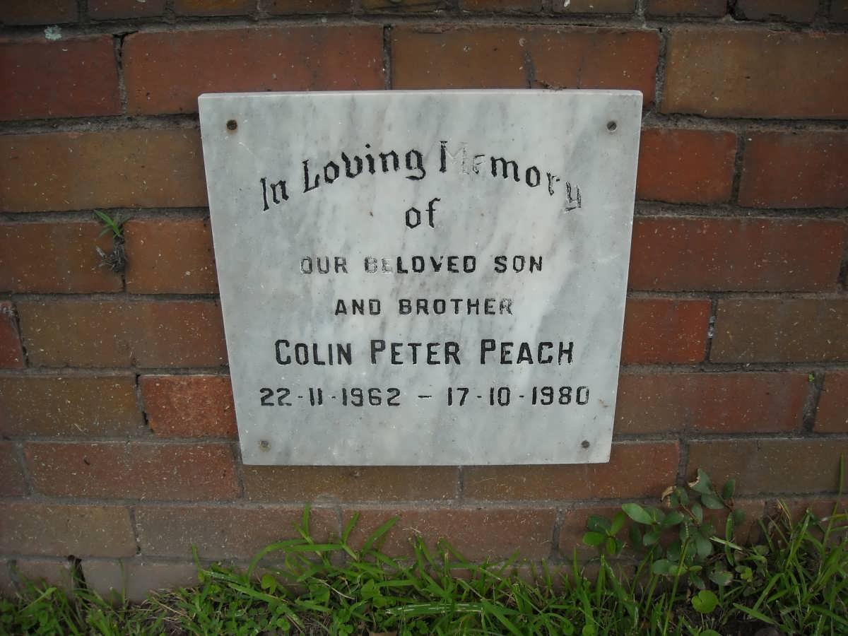 PEACH Colin Peter 1962-1980