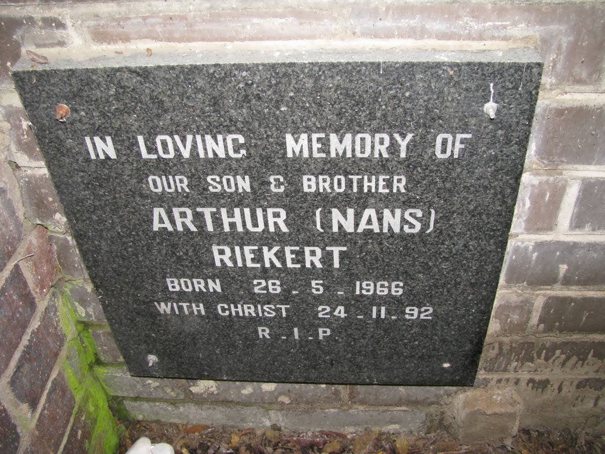 RIEKERT Arthur 1966-1992