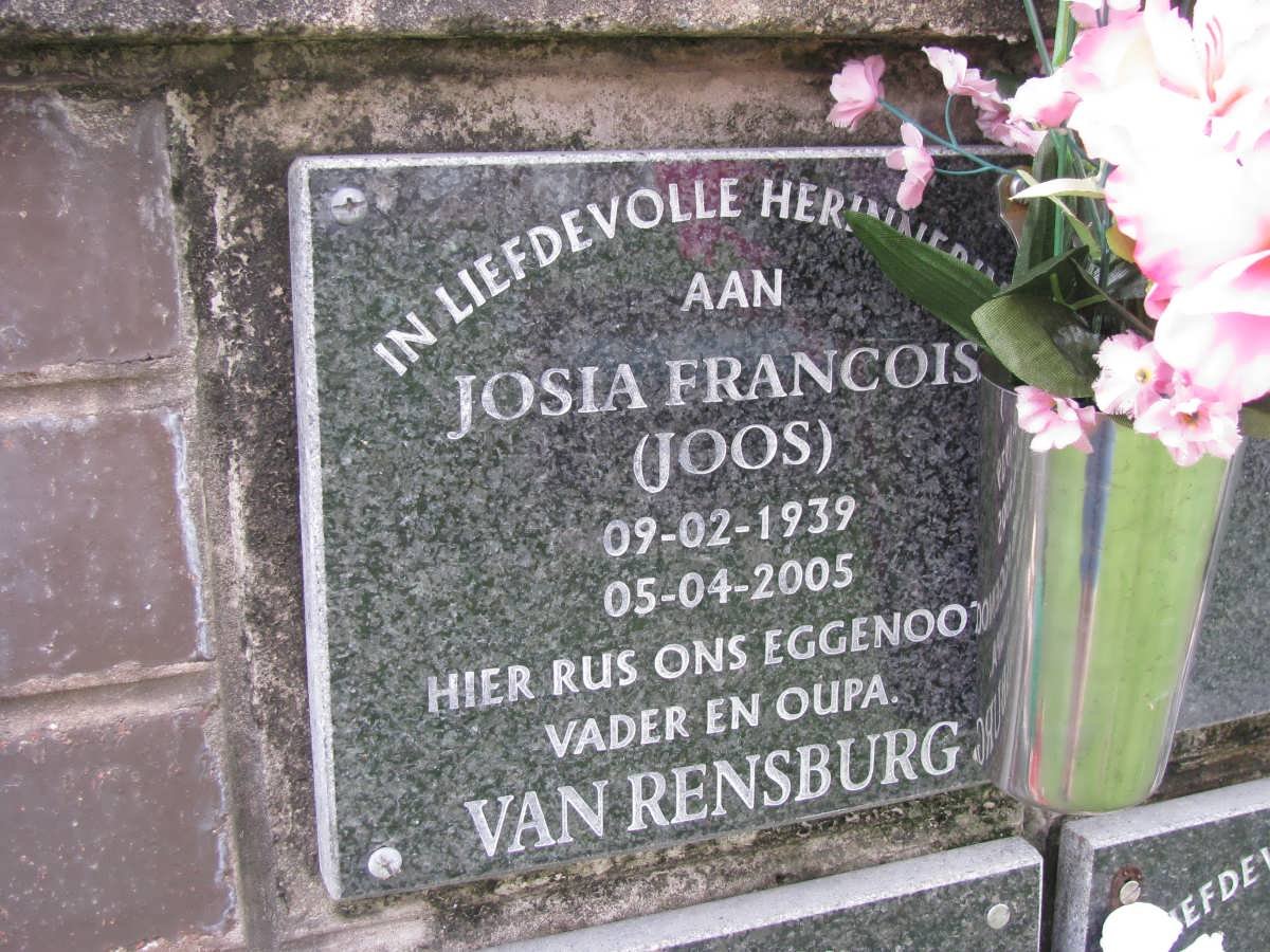 RENSBURG Josia Francois, van 1939-2005