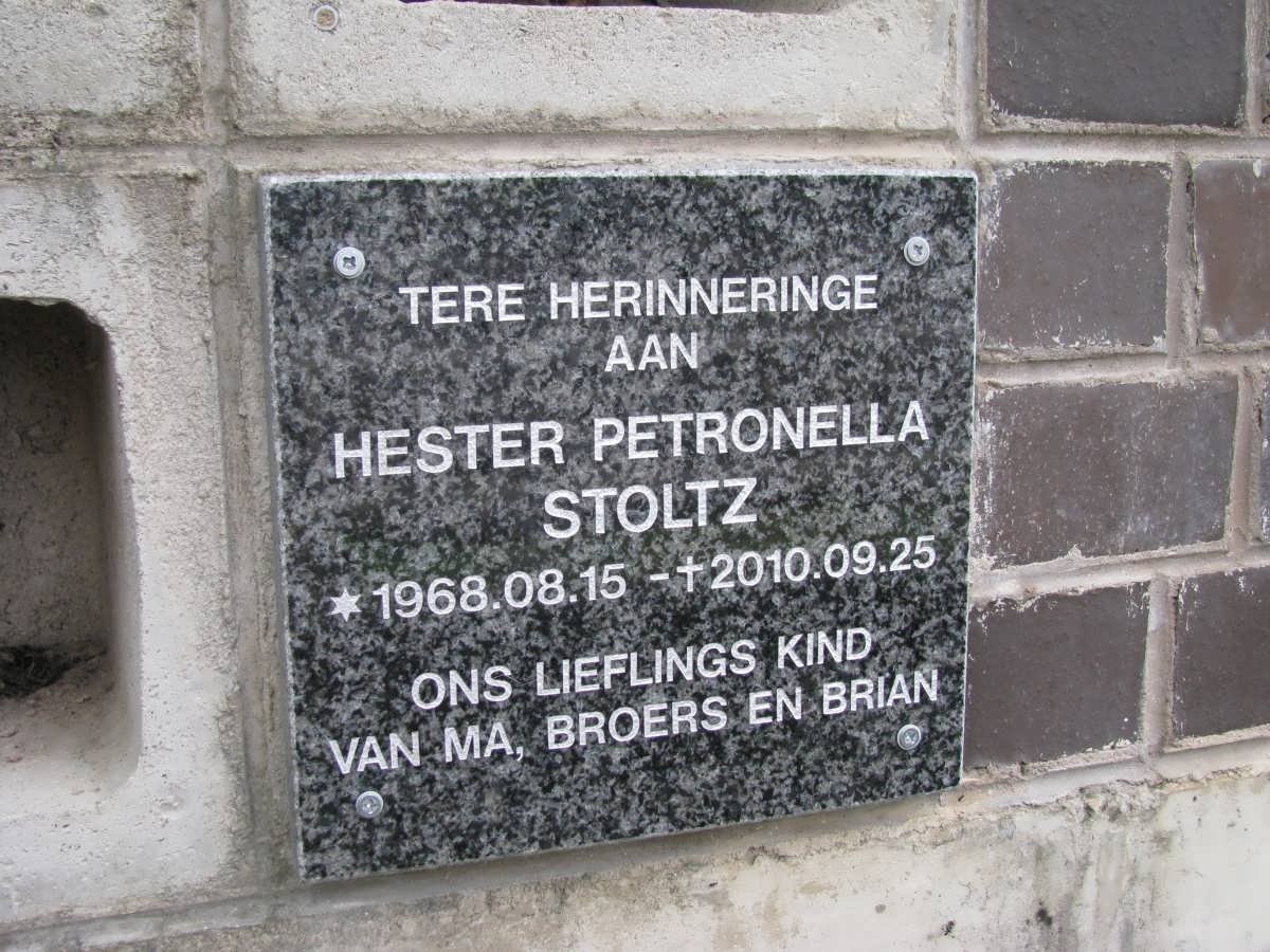 STOLTZ Hester Petronella 1968-2010