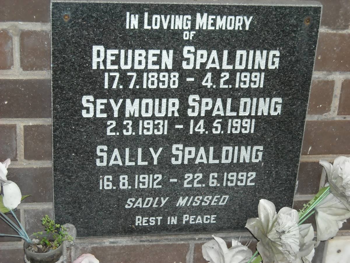 SPALDING Reuben 1898-1991 &amp; Sally 1912-1992 :: SPALDING Seymour 1931-1991
