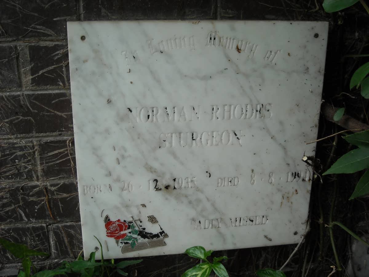 STURGEON Norma Rhodes 1935-1991