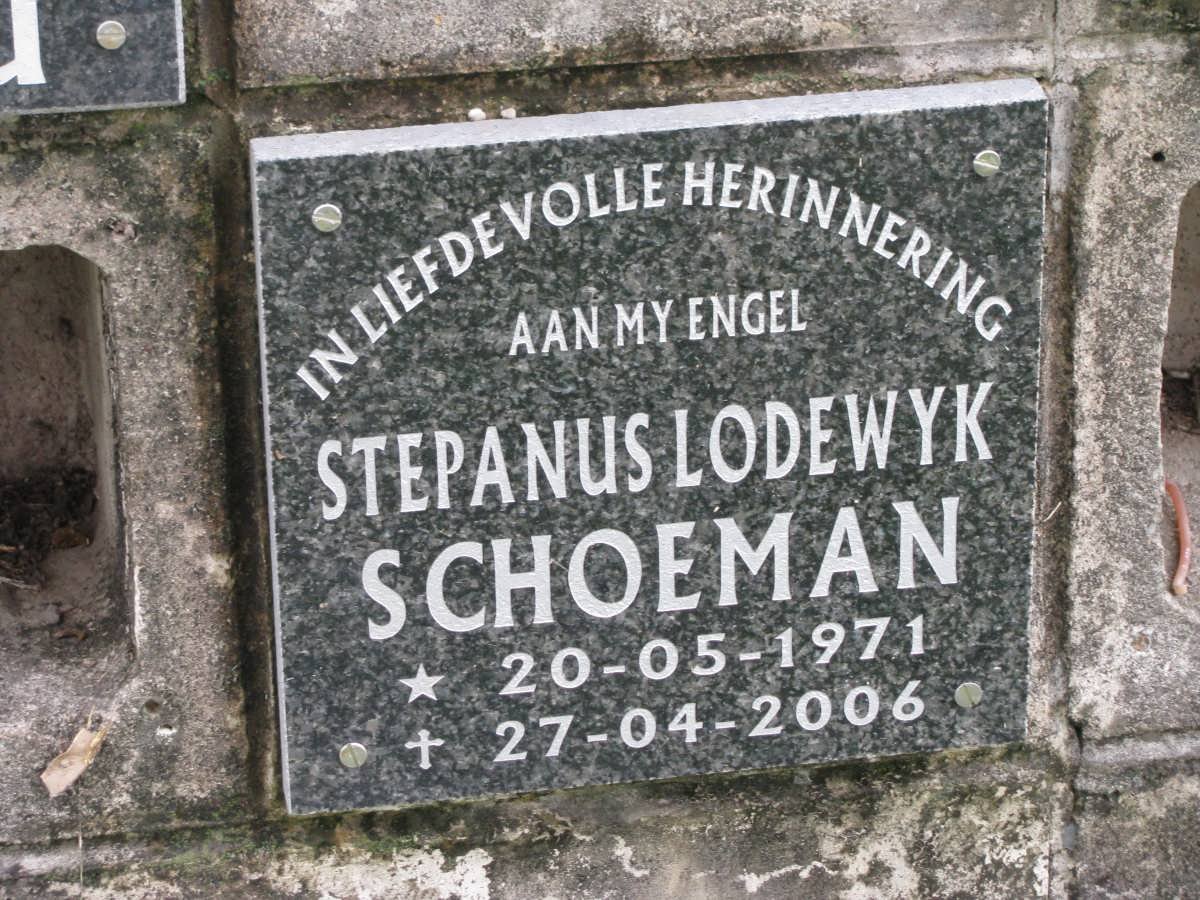 SCHOEMAN Stephanus Lodewyk 1971-2006