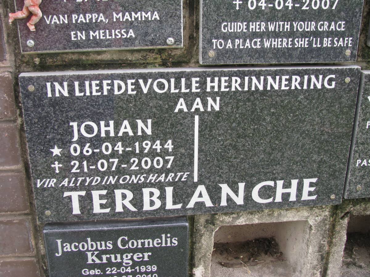 TERBLANCHE Johan 1944-2007 :: KRUGER Jacobus Cornelis 1939-2010