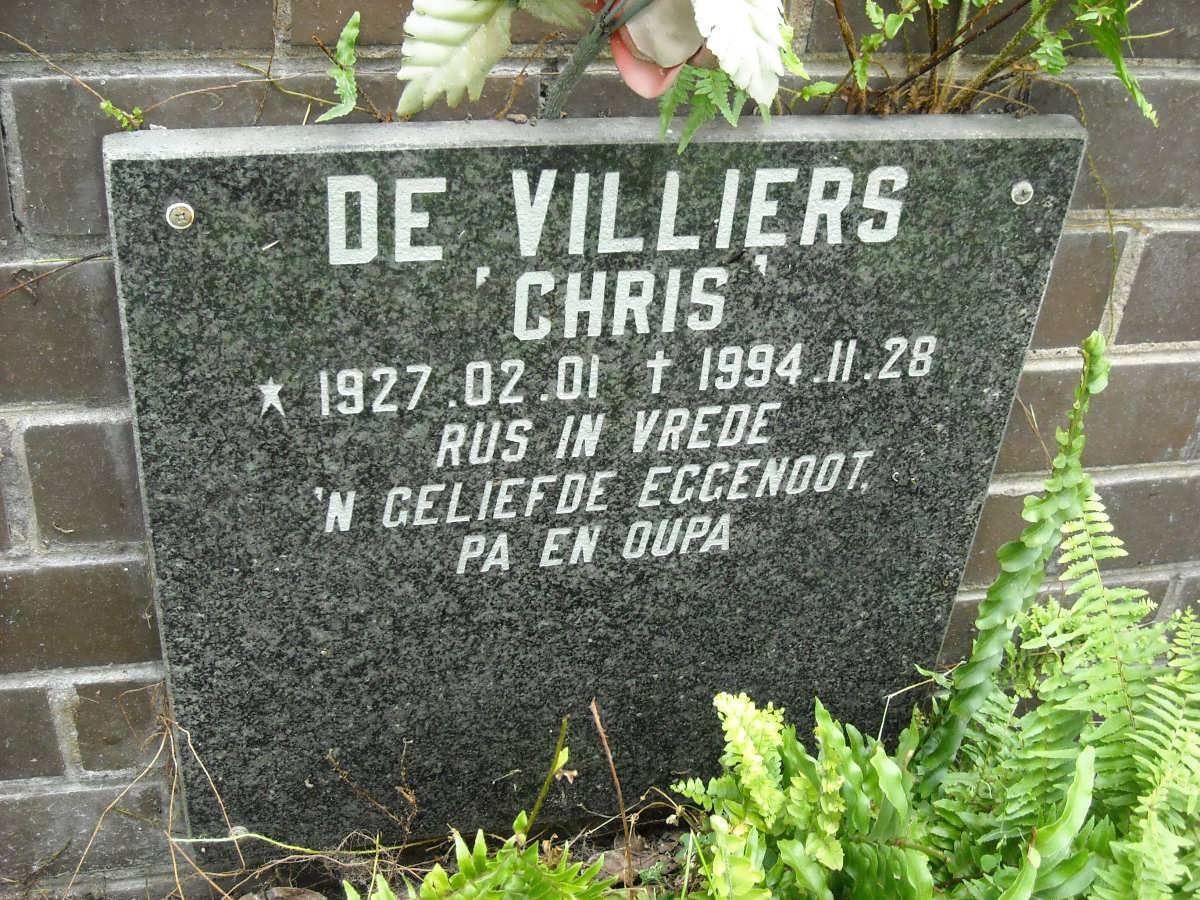 VILLIERS Chris, de 1927-1994