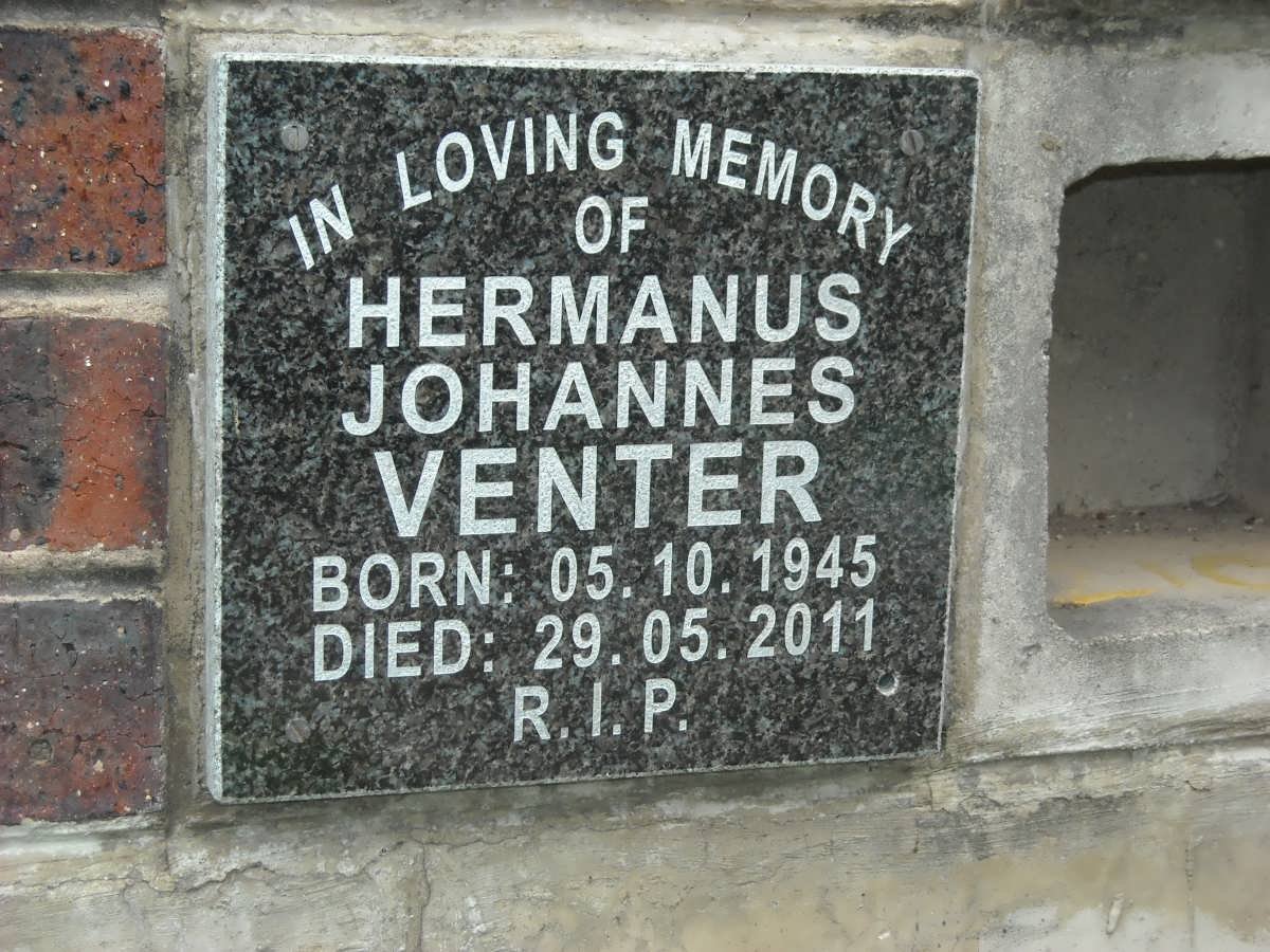 VENTER Hermanus Johannes 1945-2011