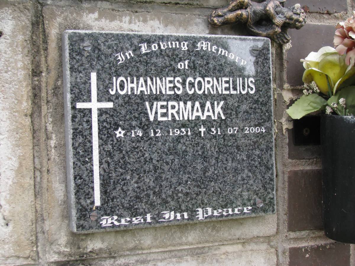 VERMAAK Johannes Cornelius 1931-2004