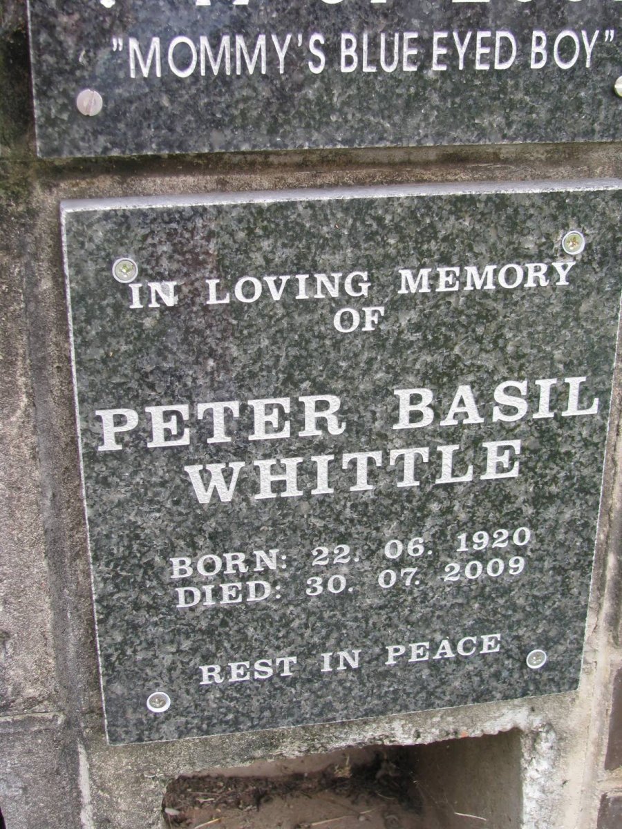 WHITTLE Peter Basil 1920-2009