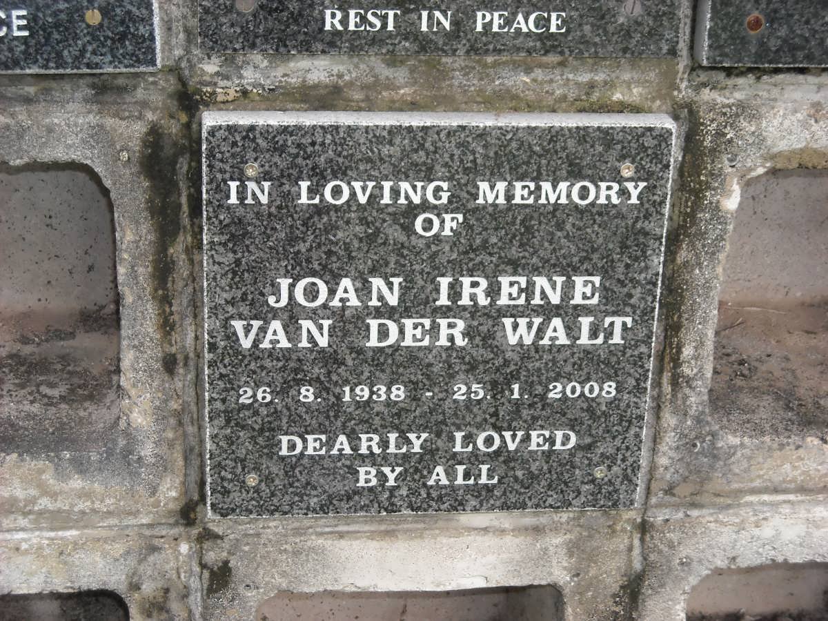 WALT Joan Irene, van der 1938-2008